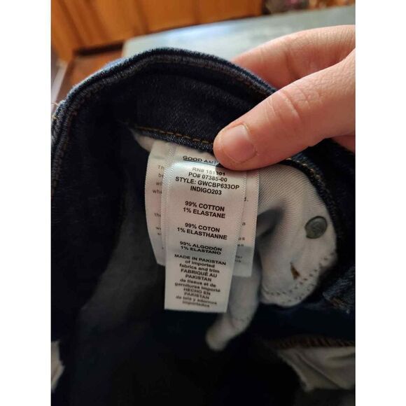 GOOD AMERICAN Good Waist W/ Chewed Back Pockets sz 8/29 - Picture 4 of 5